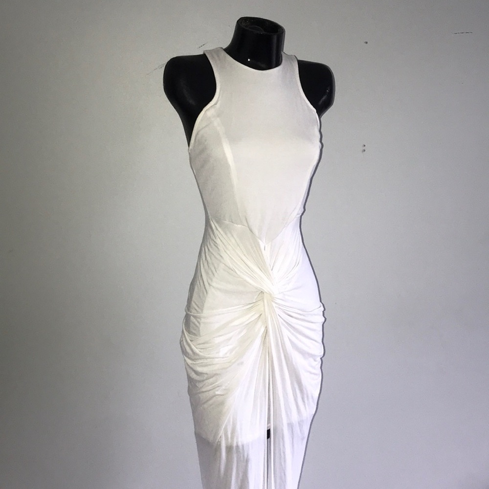Hot & Delicious Twist Front Dress White